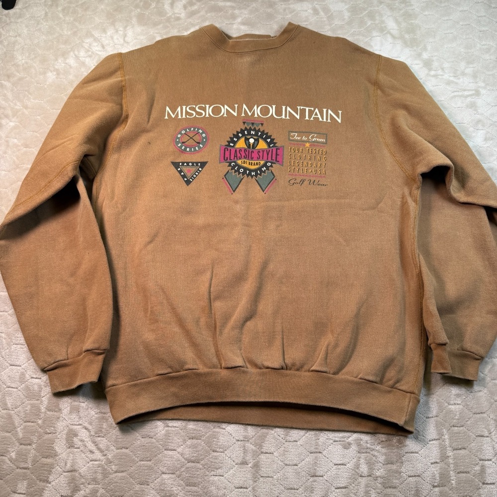 VTG SDI Golf Crewneck Sweatshirt Mission Mountain Sz XL Canada Made 90s